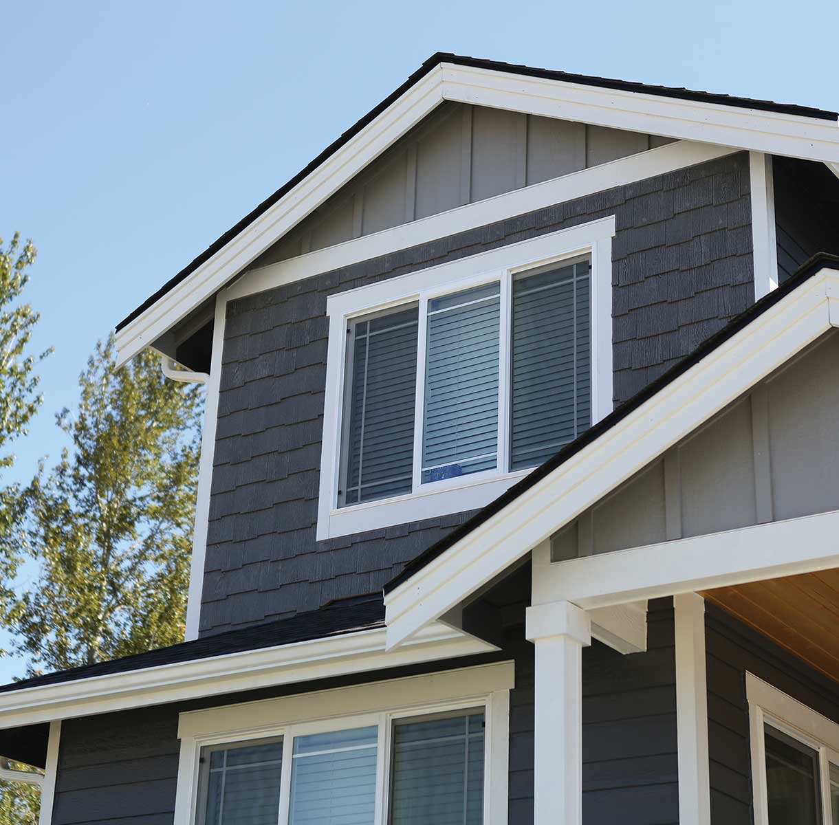 Engineered wood on a home